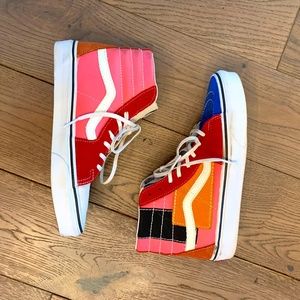 Vans Sk8 Hi Patchwork Tennis Shoes - LIKE NEW!  Size 9 Women's